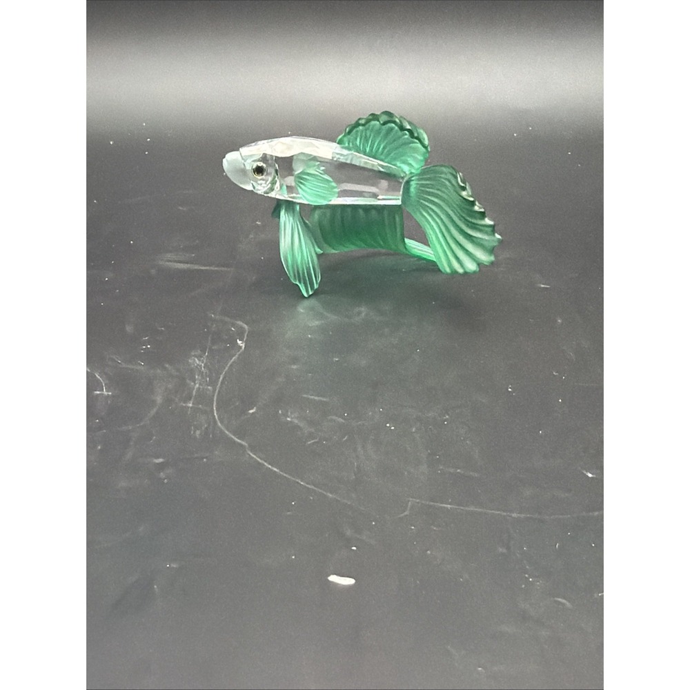 Swarovski Crystal Green Betta Siamese Fighting Fish Mint